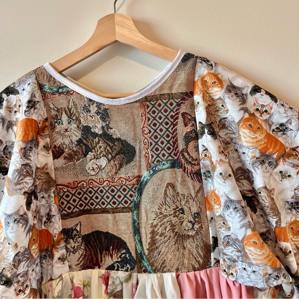SOLd Cats “Moonlit Meow” Handmade Quilted Jasmine Dress | SKU 11165 - Picture 10 of 16